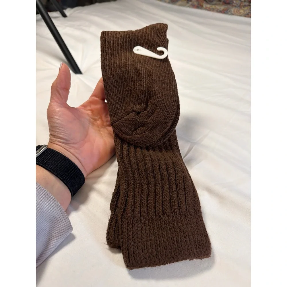 Vintage Charlotte Fashion Hose Slouch Socks 9-11 Brown 100% Cotton NOS NWT